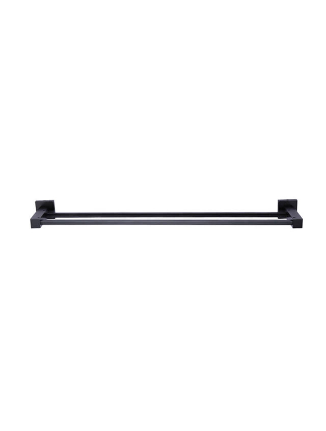 Square Double Towel Rail 600mm - Matte Black (SKU: MR01) by Meir