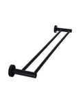 Round Double Matte Black Towel Rail 900mm - MR01-R90