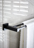 Square Double Towel Rail 600mm - Matte Black - MR01