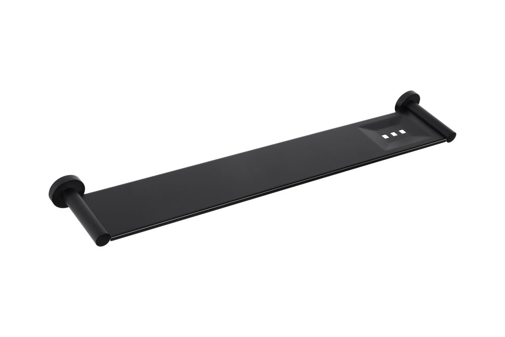 Round Bathroom Shelf Matte Black (MR08) Meir