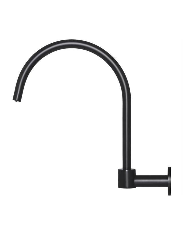 Round High-Rise Swivel Wall Spout - Matte Black (SKU: MS07) by Meir