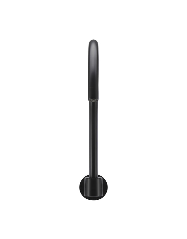 Round High-Rise Swivel Wall Spout - Matte Black (SKU: MS07) by Meir