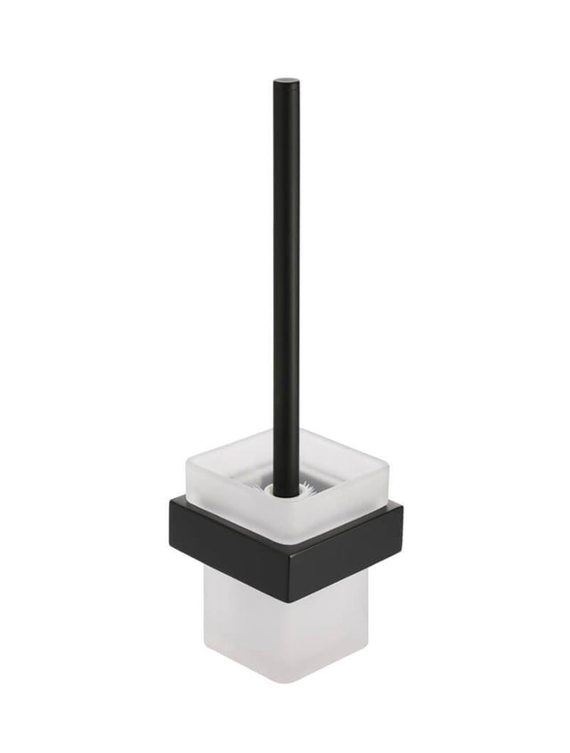 Square Toilet Brush & Holder - Matte Black (SKU: MTO01) by Meir