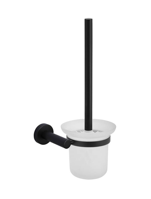 Round Toilet Brush & Holder - Matte Black (SKU:MTO01-R) by Meir