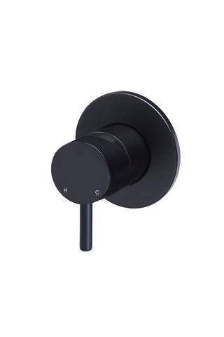 Round Wall Mixer short pin-lever - Matte Black