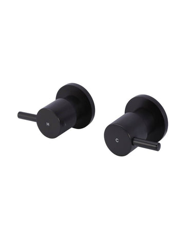 Meir Round Quarter-Turn Wall Taps - Matte Black