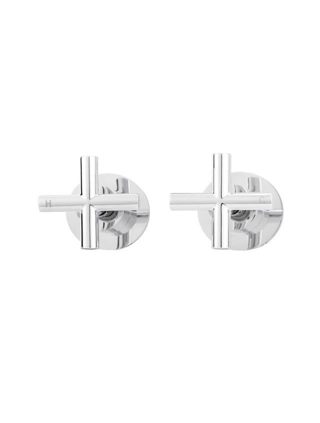 Round Cross Handle Jumper Valve Wall Top Assemblies - Polished Chrome (SKU: MW08JL-C) by Meir