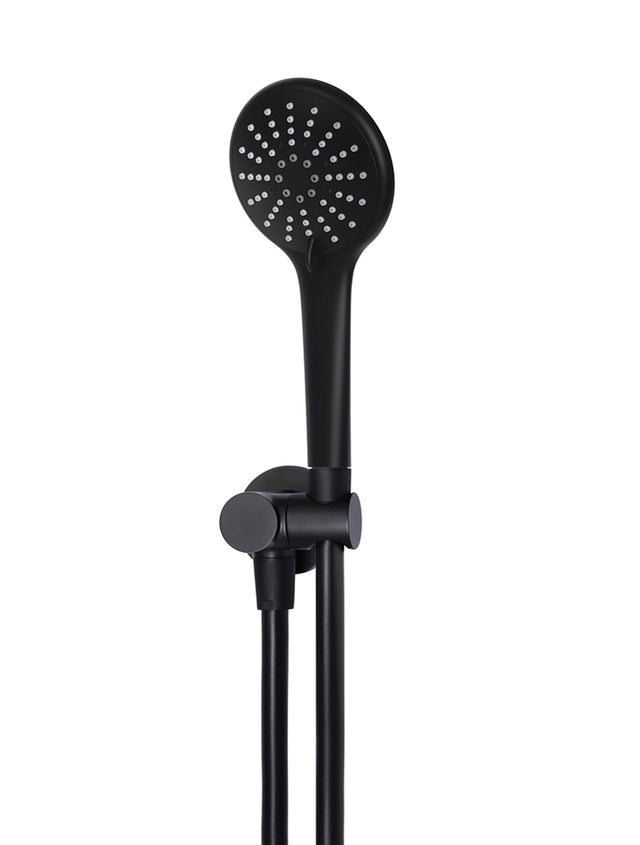Round Hand Shower on Swivel Bracket - Matte Black (SKU: MZ06) by Meir