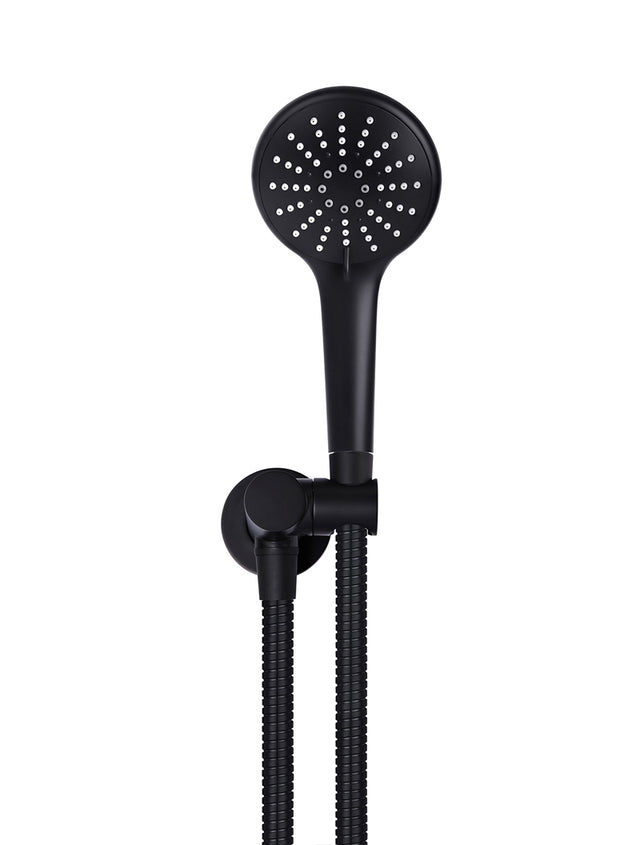 Round Hand Shower on Swivel Bracket - Matte Black (SKU: MZ06) by Meir