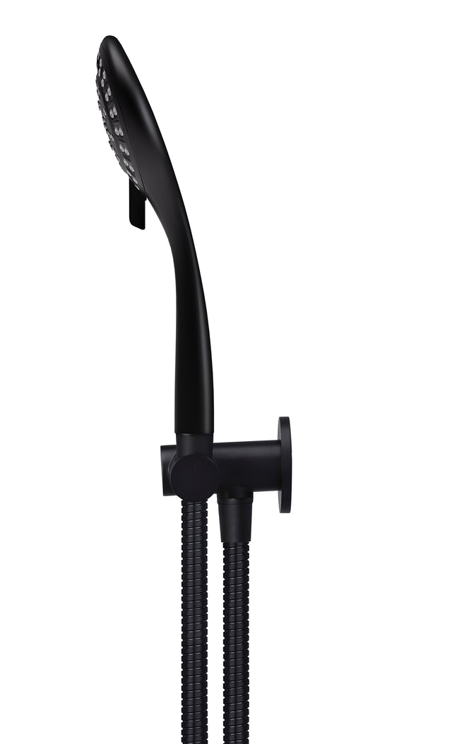 Round Hand Shower on Swivel Bracket - Matte Black (SKU: MZ06) by Meir