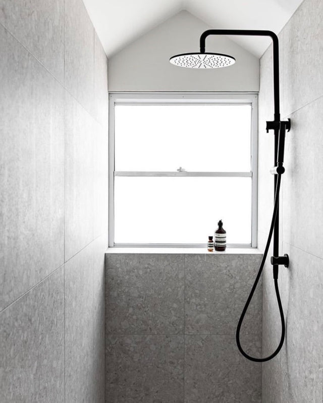 Round Combination Shower Rail, 300mm Rose, Single Function Hand Shower - Default Title (SKU: MZ0706-R) by Meir