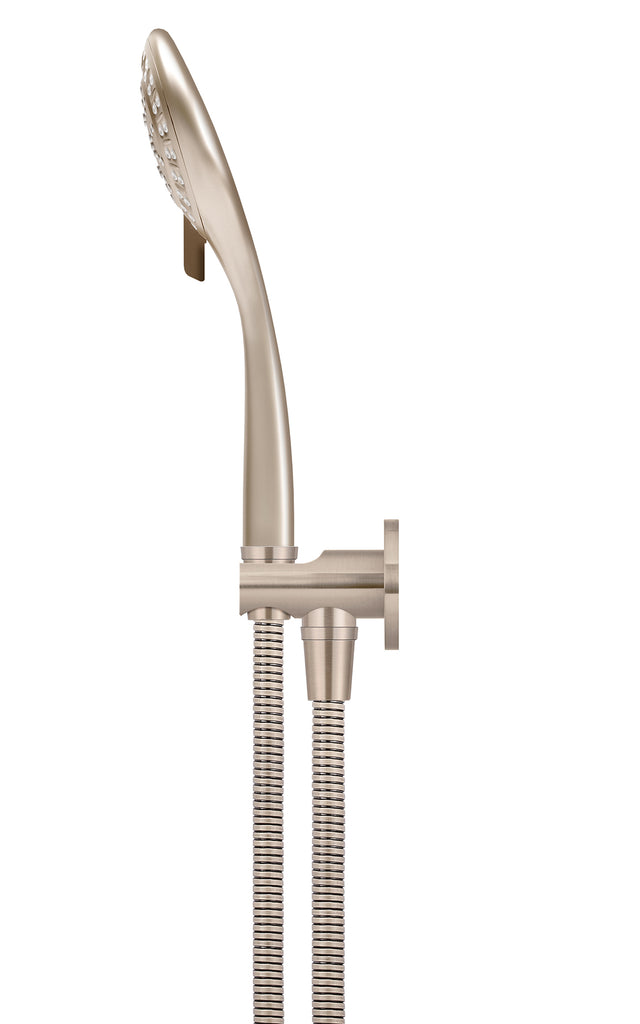 Round Three Function Hand Shower on Fixed Bracket - Champagne (SKU: MZ08-CH) by Meir