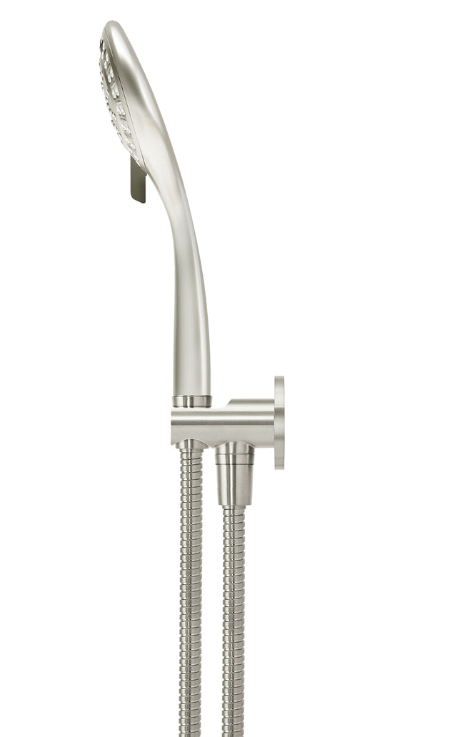 Round Three Function Hand Shower on Fixed Bracket - PVD Brushed Nickel (SKU: MZ08-PVDBN) by Meir