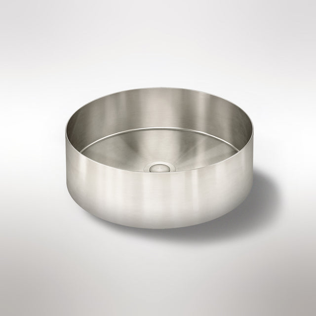 Lavello Round Steel Bathroom Basin 380 x 110 - PVD Brushed Nickel (SKU: MBRP-380110-PVDBN) by Meir