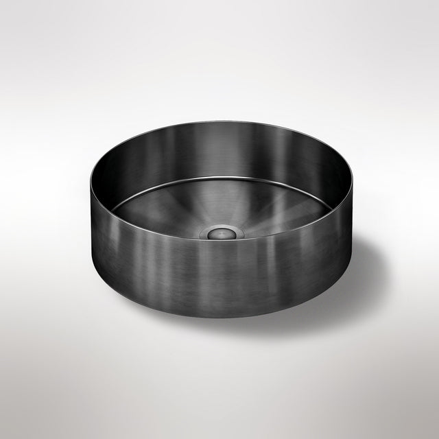 Lavello Round Steel Bathroom Basin 380 x 110 - PVD Shadow (SKU: MBRP-380110-PVDGM) by Meir