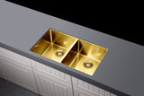 Lavello Kitchen Sink - Double Bowl 760 x 440 - Brushed Bronze Gold - MKSP-D760440-BB
