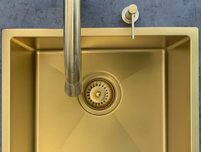 Lavello Kitchen Sink - Single Bowl 380 x 440 - Brushed Bronze Gold (SKU: MKSP-S380440-BB) by Meir