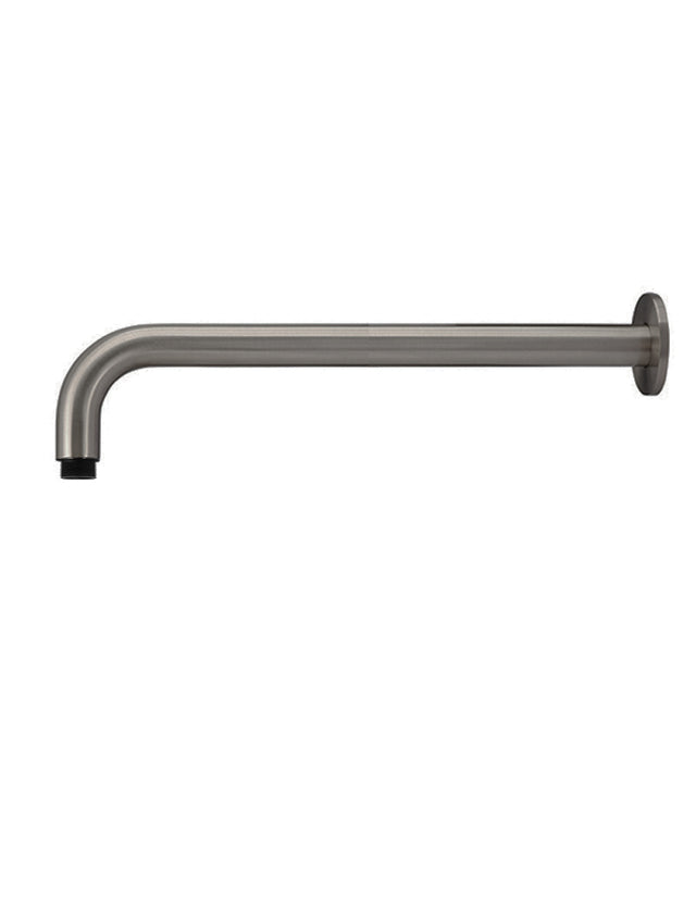 Round Wall Shower Curved Arm 400mm - Shadow Gunmetal (SKU: MA09-400-PVDGM) by Meir