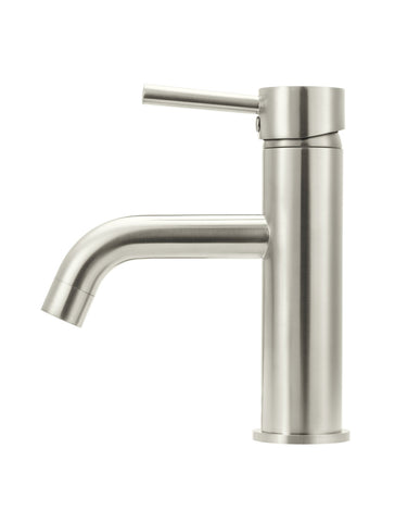 Round Basin Mixer Curved - PVD Brushed Nickel