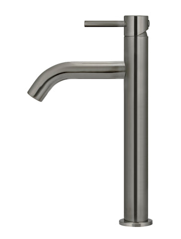 Piccola Tall Basin Mixer Tap with 130mm Spout - Shadow Gunmetal