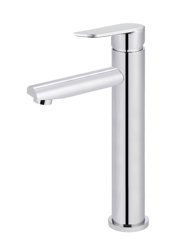 Round Paddle Tall Basin Mixer - Polished Chrome