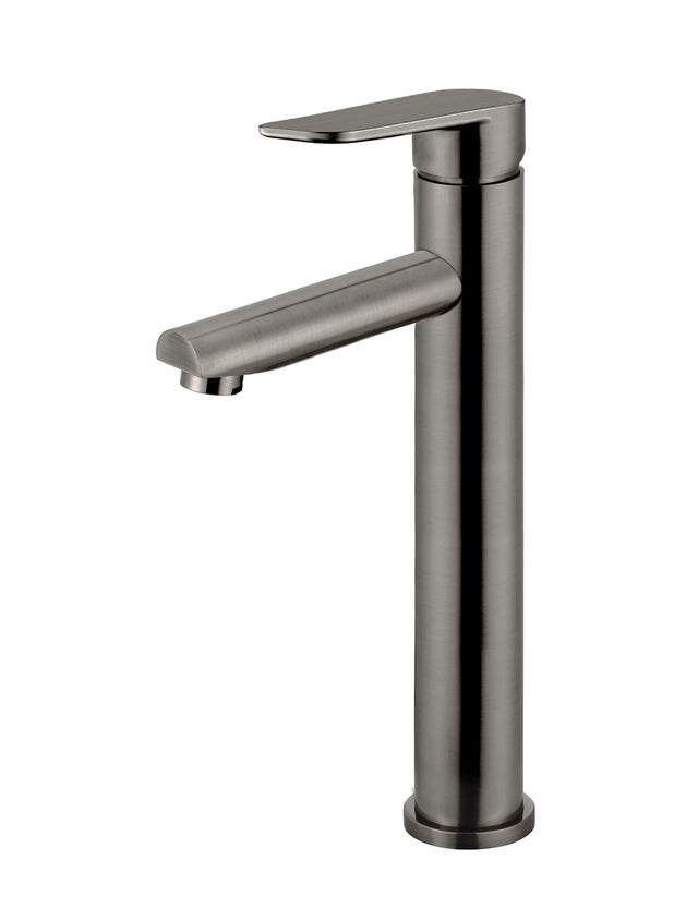 Round Paddle Tall Basin Mixer - Shadow Gunmetal (SKU: MB04PD-R2-PVDGM) by Meir
