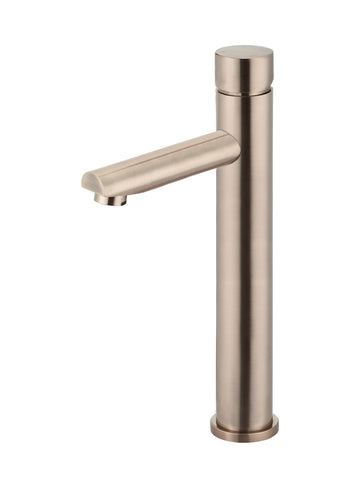 Round Pinless Tall Basin Mixer - Champagne