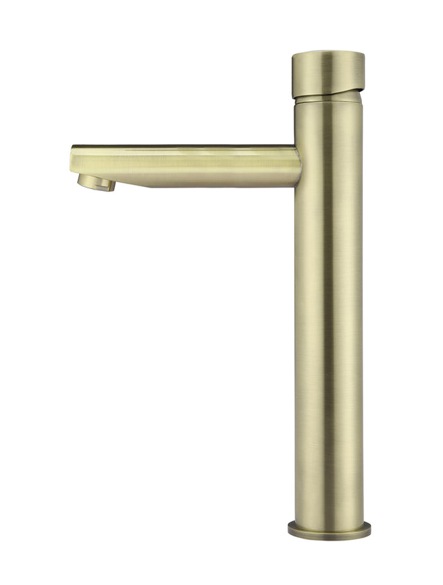 Round Pinless Tall Basin Mixer - PVD Tiger Bronze (SKU: MB04PN-R2-PVDBB) by Meir