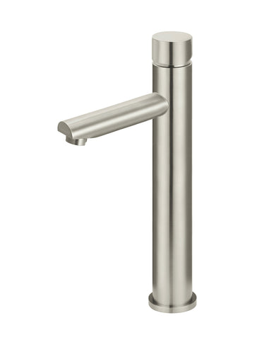 Round Pinless Tall Basin Mixer - PVD Brushed Nickel