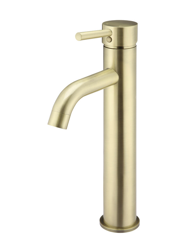 Round Tall Curved Basin Mixer - PVD Tiger Bronze