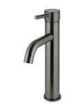 Round Tall Curved Basin Mixer - Shadow Gunmetal - MB04-R3-PVDGM