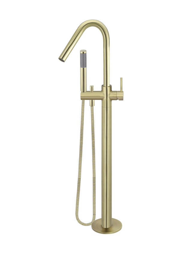 Round Freestanding Bath Spout and Hand Shower - PVD Tiger Bronze (SKU: MB09-PVDBB) by Meir