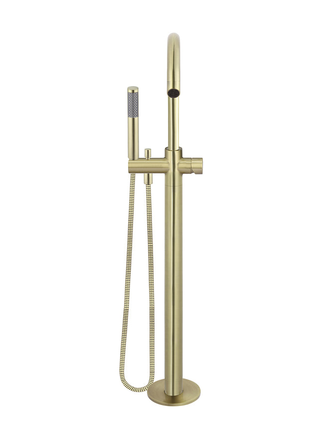 Round Pinless Freestanding Bath Spout and Hand Shower - Default Title (SKU: MB09PN-PVDBB) by Meir