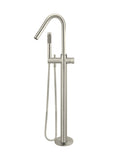Round Pinless Freestanding Bath Spout and Hand Shower - PVD Brushed Nickel - MB09PN-PVDBN