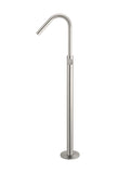 Round Pinless Freestanding Bath Spout and Hand Shower - PVD Brushed Nickel - MB09PN-PVDBN