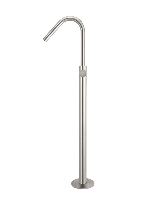 Round Pinless Freestanding Bath Spout and Hand Shower - PVD Brushed Nickel (SKU: MB09PN-PVDBN) by Meir