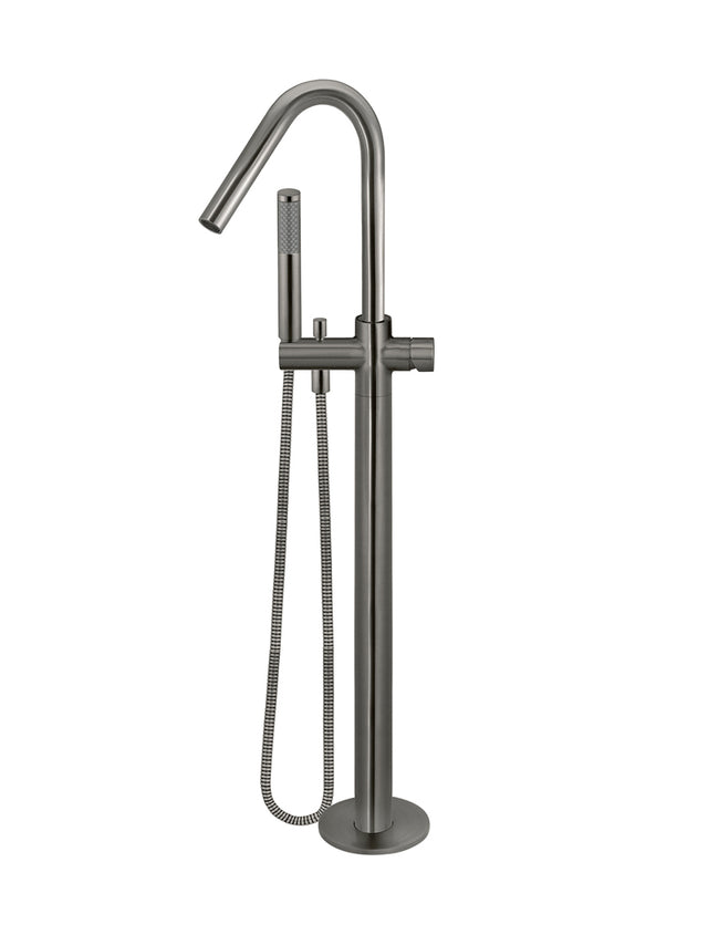 Round Pinless Freestanding Bath Spout and Hand Shower - Default Title (SKU: MB09PN-PVDGM) by Meir