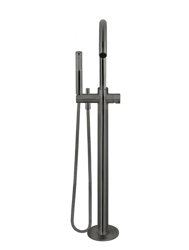 Round Pinless Freestanding Bath Spout and Hand Shower - Default Title (SKU: MB09PN-PVDGM) by Meir