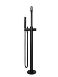 Round Pinless Freestanding Bath Spout and Hand Shower - Matte Black - MB09PN