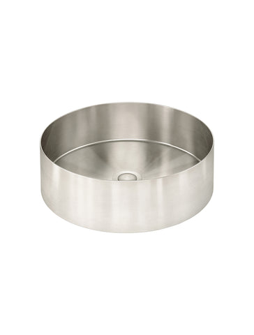Lavello Round Steel Bathroom Basin 380 x 110 - PVD Brushed Nickel