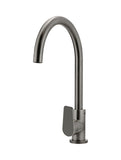 Round Gooseneck Kitchen Mixer Tap with Paddle Handle - Shadow Gunmetal - MK03PD-PVDGM