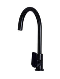 Round Gooseneck Kitchen Mixer Tap with Paddle Handle - Matte Black - MK03PD