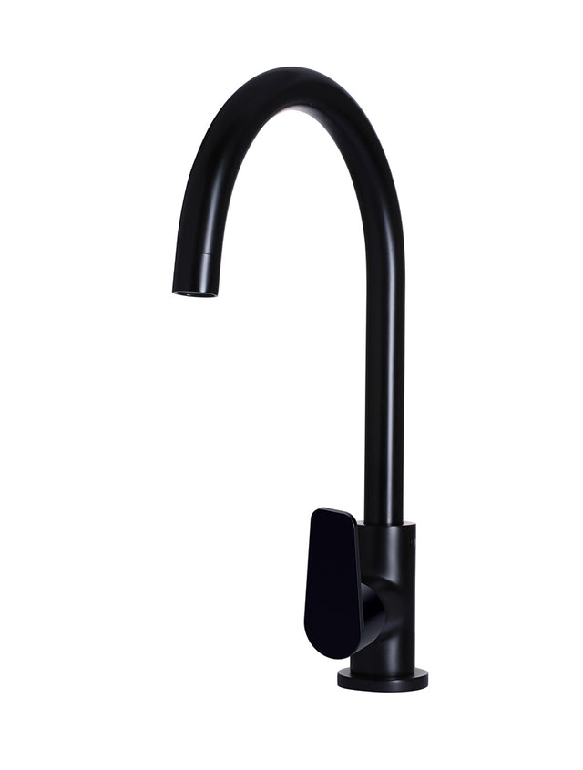 Round Gooseneck Kitchen Mixer Tap with Paddle Handle - Default Title (SKU: MK03PD) by Meir