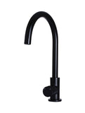 Round Gooseneck Kitchen Mixer Tap with Pinless Handle - Matte Black - MK03PN