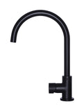 Round Gooseneck Kitchen Mixer Tap with Pinless Handle - Matte Black - MK03PN