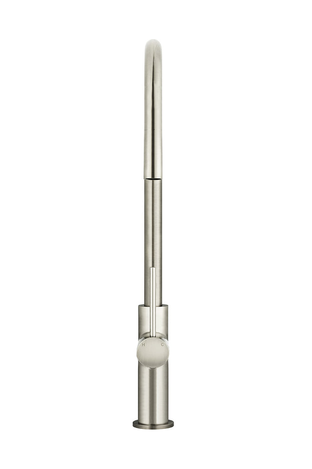Round Piccola Pull Out Kitchen Mixer Tap - PVD Brushed Nickel (SKU: MK17-PVDBN) by Meir