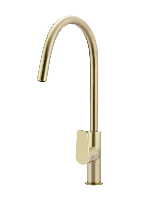 Round Paddle Piccola Pull Out Kitchen Mixer Tap - PVD Tiger Bronze (SKU: MK17PD-PVDBB) by Meir