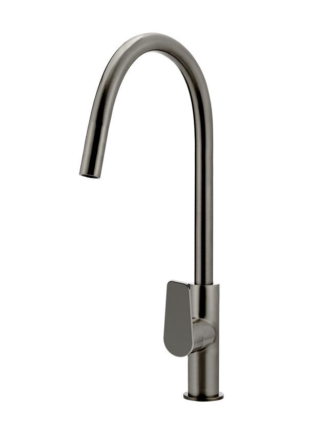 Round Paddle Piccola Pull Out Kitchen Mixer Tap - Shadow Gunmetal