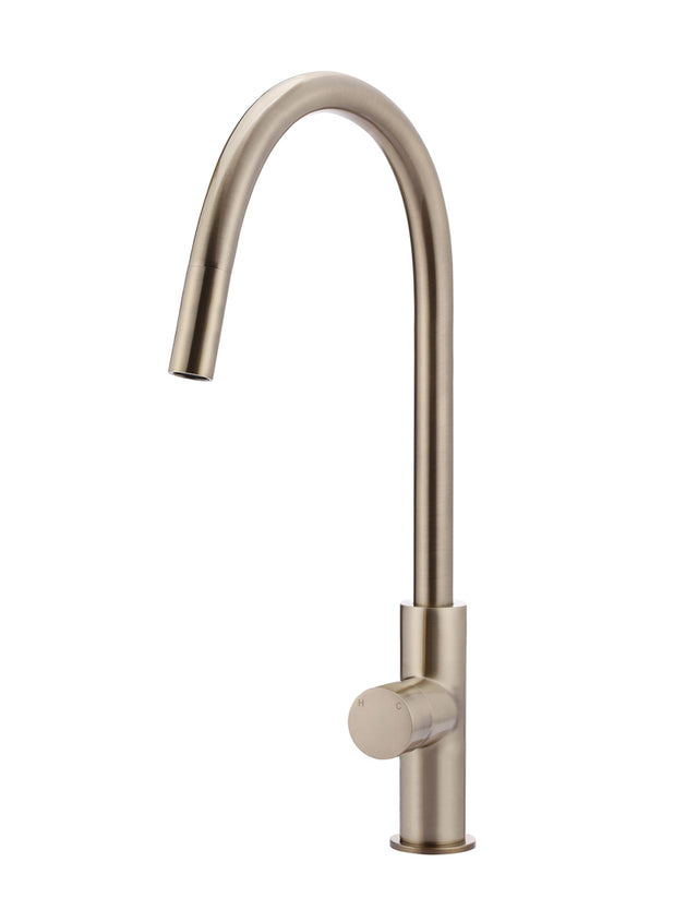 Round Pinless Piccola Pull Out Kitchen Mixer Tap - Champagne (SKU: MK17PN-CH) by Meir