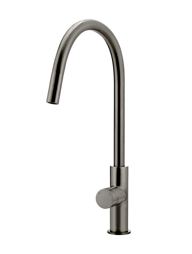 Round Pinless Piccola Pull Out Kitchen Mixer Tap - Shadow Gunmetal (SKU: MK17PN-PVDGM) by Meir